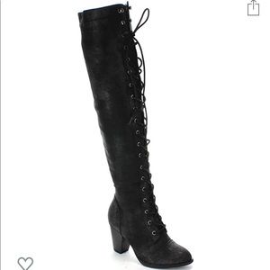 Chunky Heel Over The Knee High Riding Boots